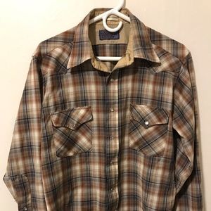 Pendleton western pearl snap medium made in USA